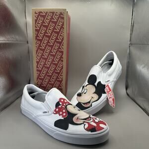 Custom Vans Classic Slip-On Disney Mickey & Minnie Mouse Shoes Men's Size 14